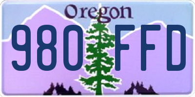 OR license plate 980FFD