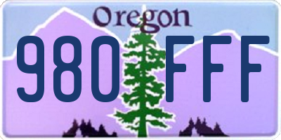 OR license plate 980FFF
