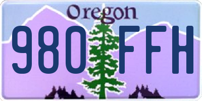 OR license plate 980FFH