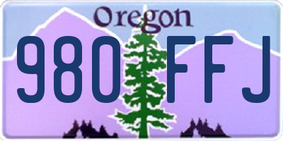 OR license plate 980FFJ