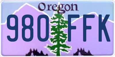 OR license plate 980FFK