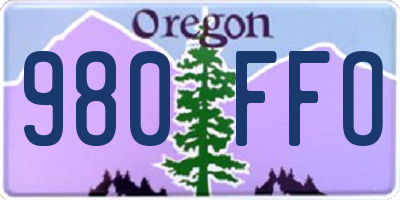 OR license plate 980FFO