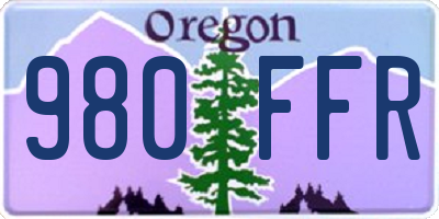 OR license plate 980FFR