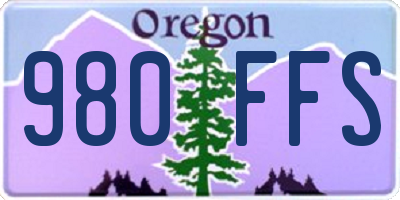 OR license plate 980FFS