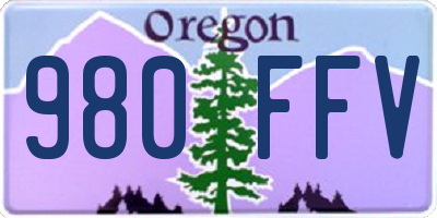 OR license plate 980FFV