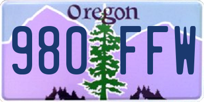 OR license plate 980FFW
