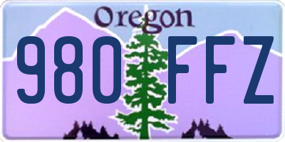OR license plate 980FFZ