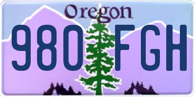 OR license plate 980FGH