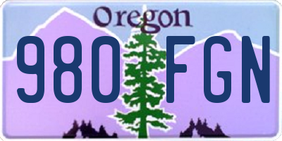 OR license plate 980FGN