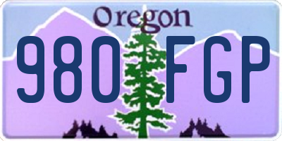 OR license plate 980FGP