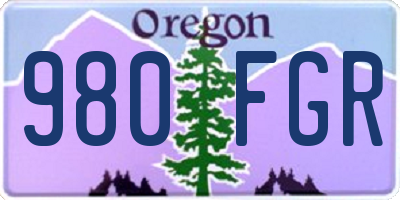 OR license plate 980FGR