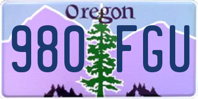 OR license plate 980FGU