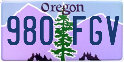 OR license plate 980FGV