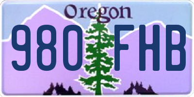 OR license plate 980FHB
