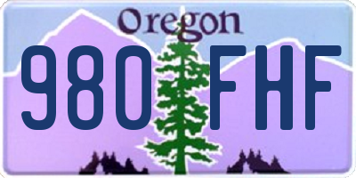 OR license plate 980FHF