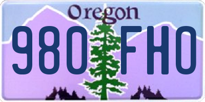OR license plate 980FHO