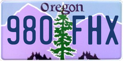 OR license plate 980FHX