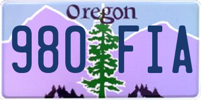 OR license plate 980FIA