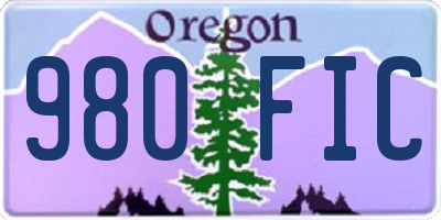 OR license plate 980FIC