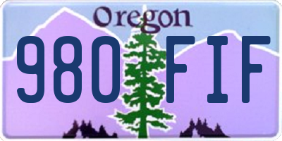 OR license plate 980FIF