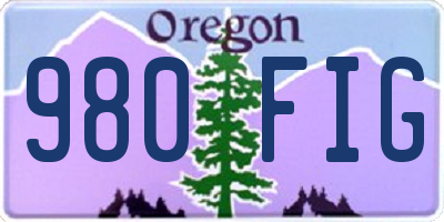 OR license plate 980FIG