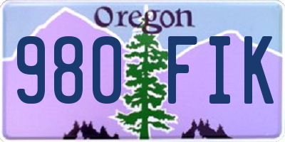 OR license plate 980FIK