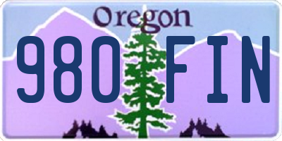 OR license plate 980FIN