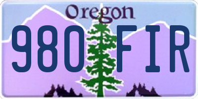 OR license plate 980FIR