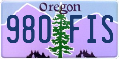 OR license plate 980FIS