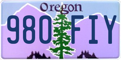 OR license plate 980FIY