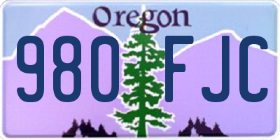 OR license plate 980FJC