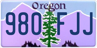 OR license plate 980FJJ