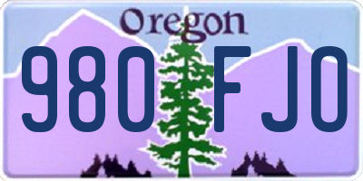 OR license plate 980FJO