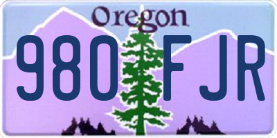 OR license plate 980FJR