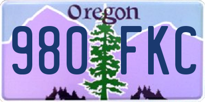 OR license plate 980FKC