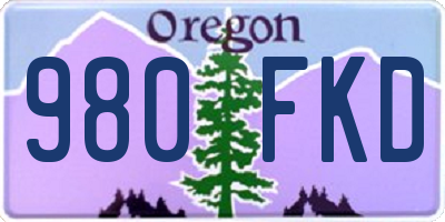 OR license plate 980FKD