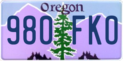 OR license plate 980FKO