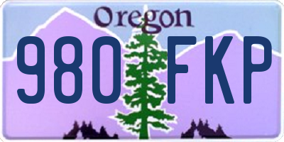 OR license plate 980FKP