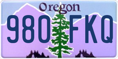 OR license plate 980FKQ