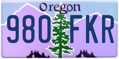 OR license plate 980FKR