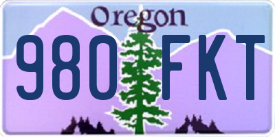OR license plate 980FKT