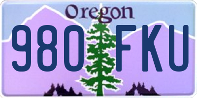 OR license plate 980FKU