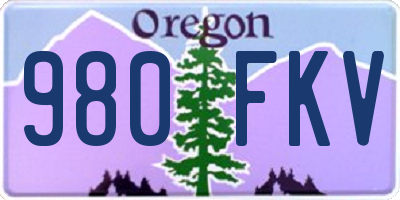 OR license plate 980FKV