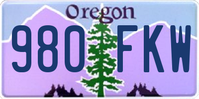OR license plate 980FKW