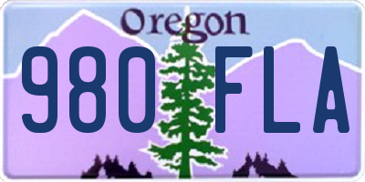 OR license plate 980FLA