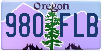 OR license plate 980FLB