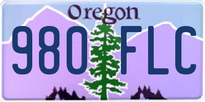 OR license plate 980FLC