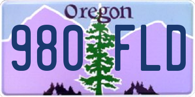 OR license plate 980FLD