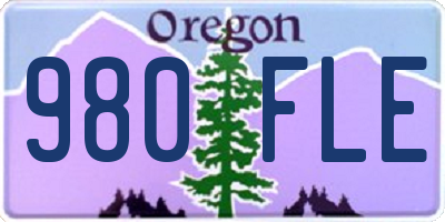 OR license plate 980FLE