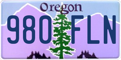 OR license plate 980FLN